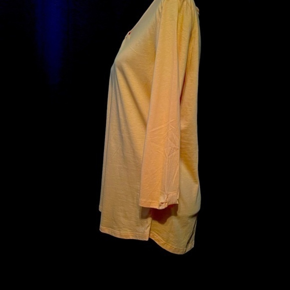 ๐ Karen Scott golden yellow 3/4 sleeve top medium - Picture 5 of 6